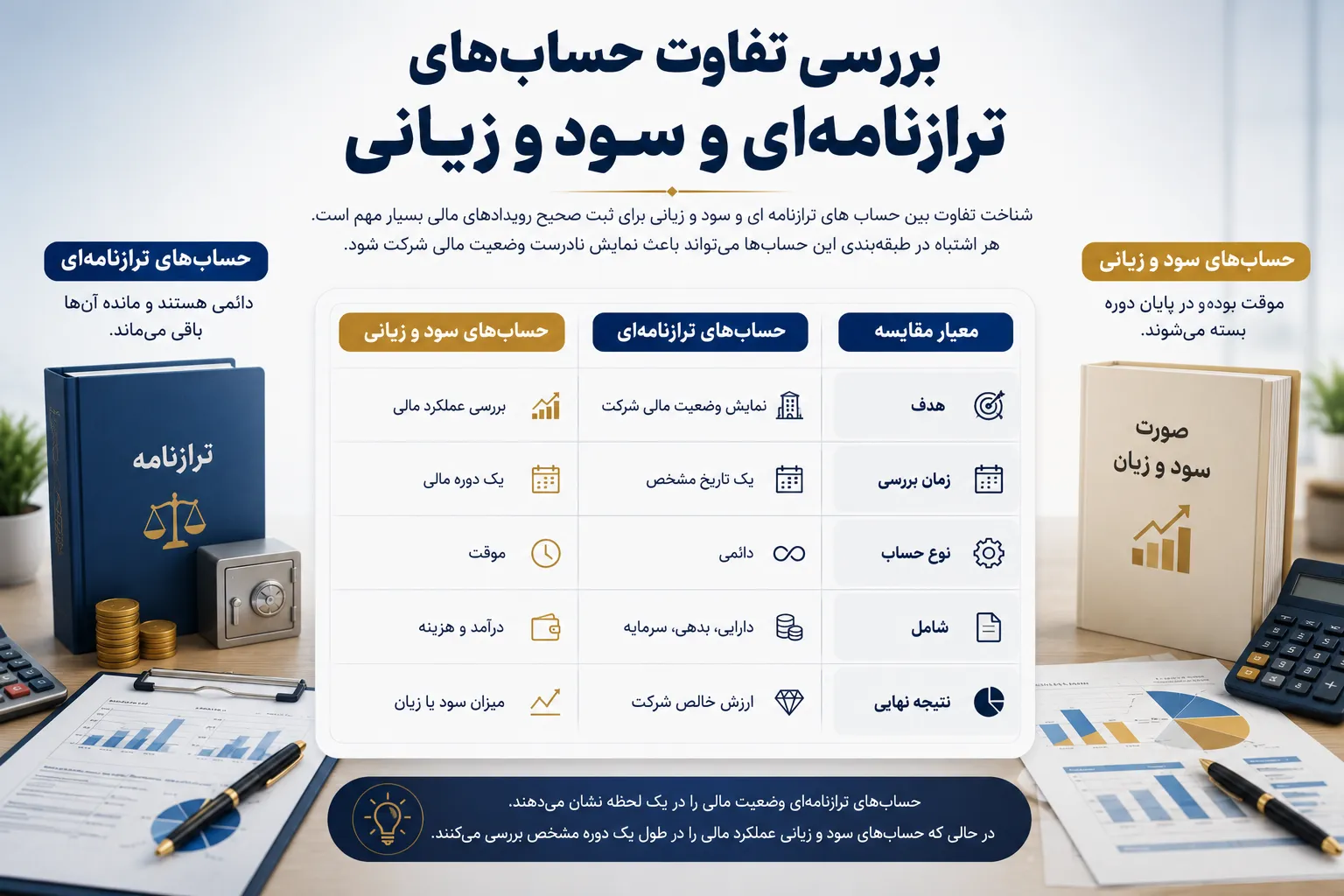 بررسی تفاوت حساب‌های ترازنامه‌ای و سود و زیانی