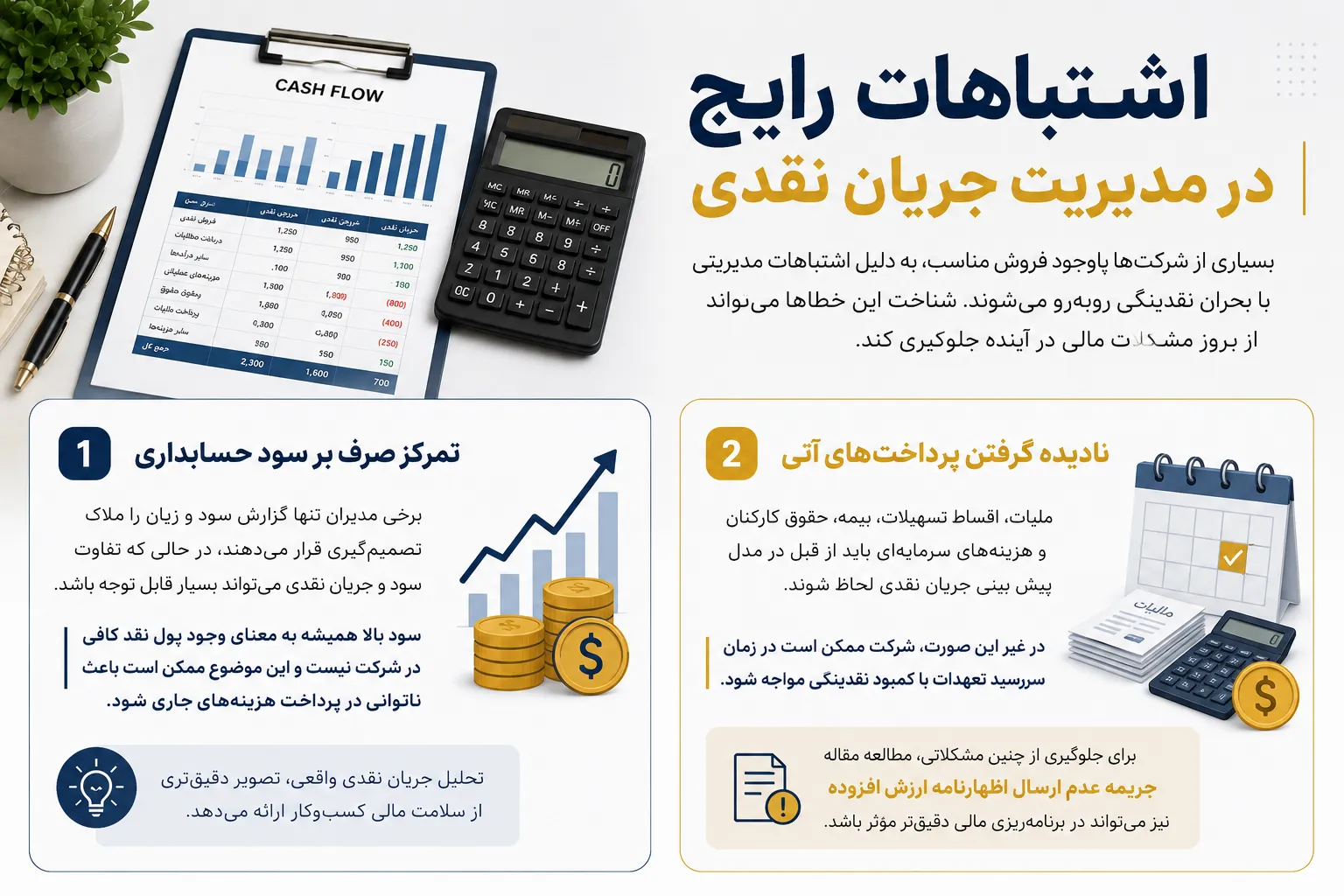 اشتباهات رایج در مدیریت جریان نقدی